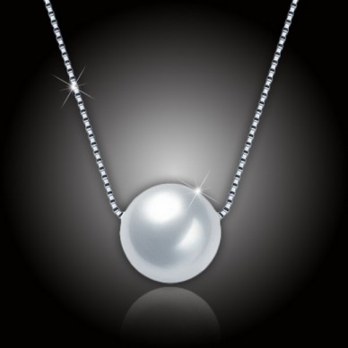 Elegant White Pearl + stříbrný řetízek