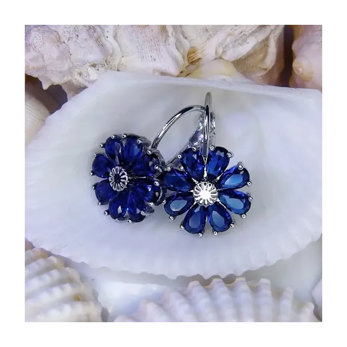 Náušnice Brillance Marquise Royal Blue