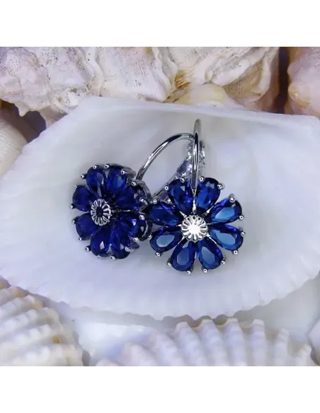 Náušnice Brillance Marquise Royal Blue