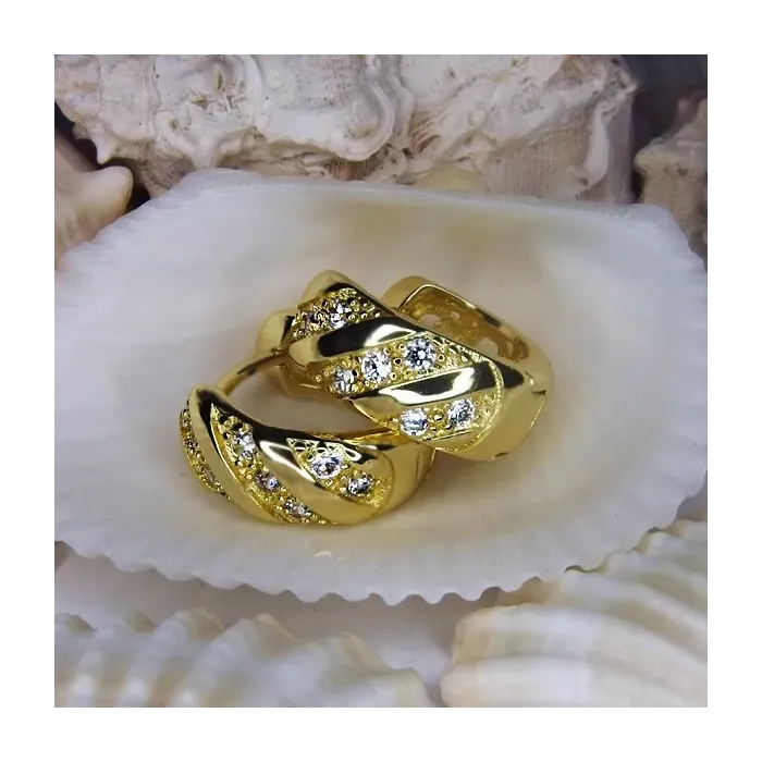 Pozlacené náušnice Livia se zirkony