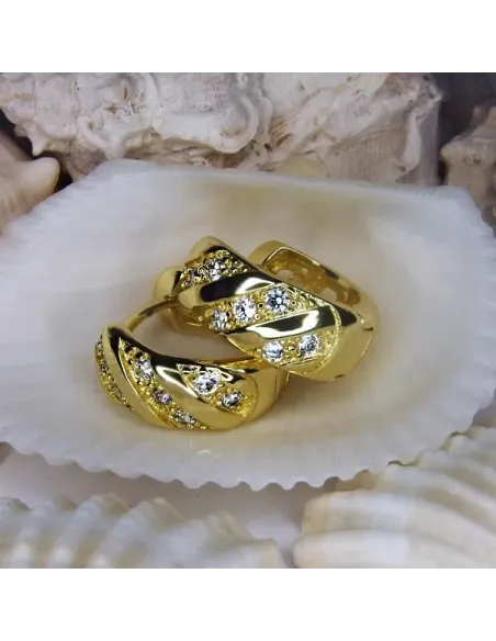 Pozlacené náušnice Livia se zirkony