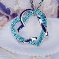 Propletená velká srdce s modrými krystaly Swarovski®