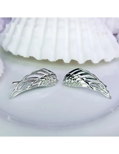 Stříbrné náušnice Charming Angel Wings