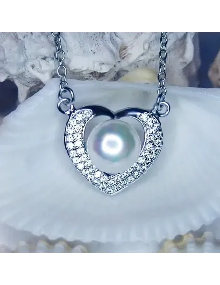 Perlový náhrdelník Pearl Heart - White Pearl