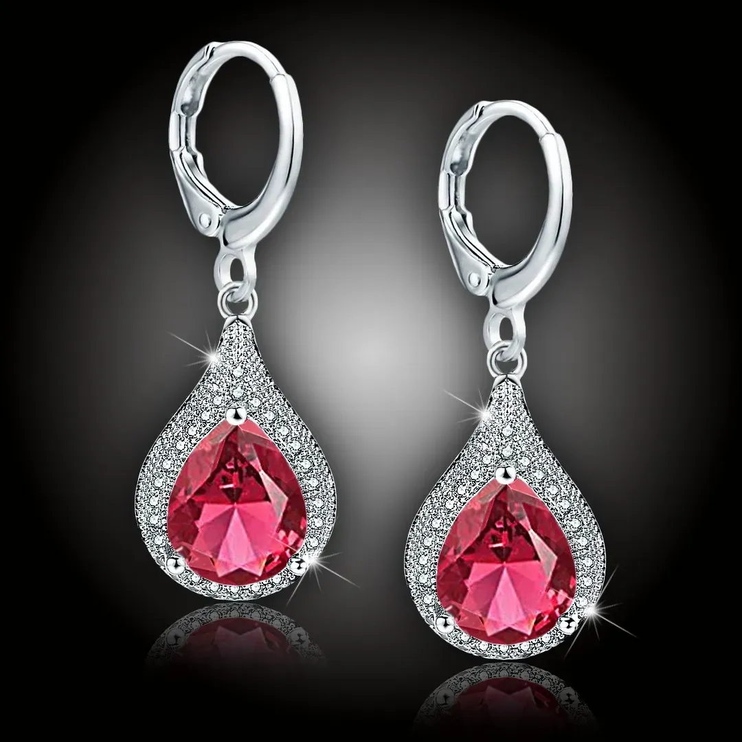 Náušnice Brillance Priscilla Red s krystaly Swarovski 2