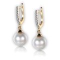 Pozlacené perlové náušnice Marianne White Pearl