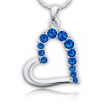 Velké srdce s blankytně modrými krystaly Swarovski®