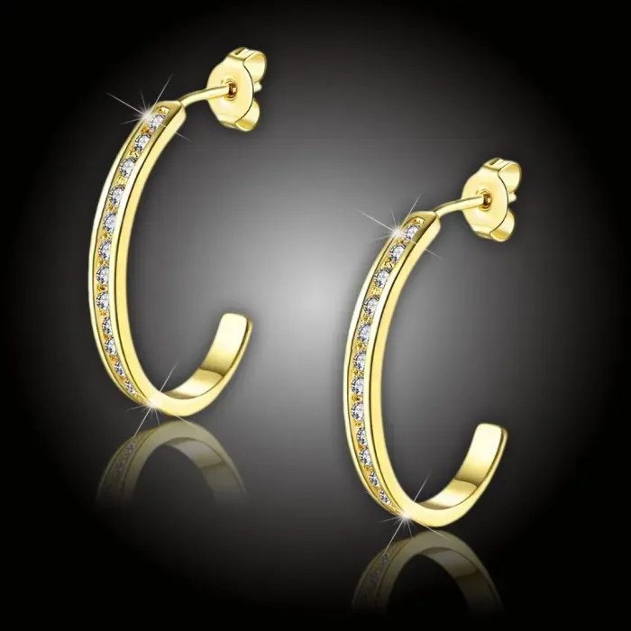 Náušnice Brillance Allison Gold se zirkony