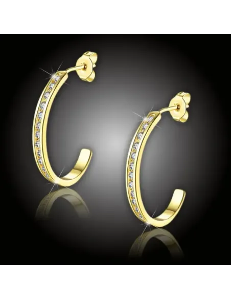 Náušnice Brillance Allison Gold se zirkony