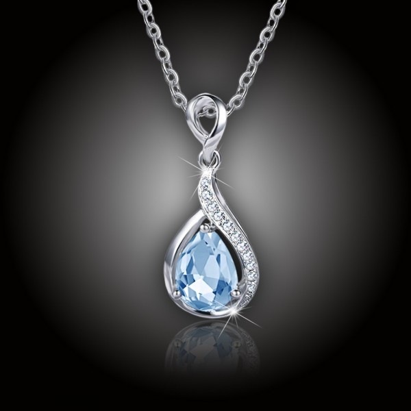 Okouzlující náhrdelník Rain Drop Aquamarine