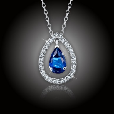 Okouzlující náhrdelník Water Drop Royal Blue