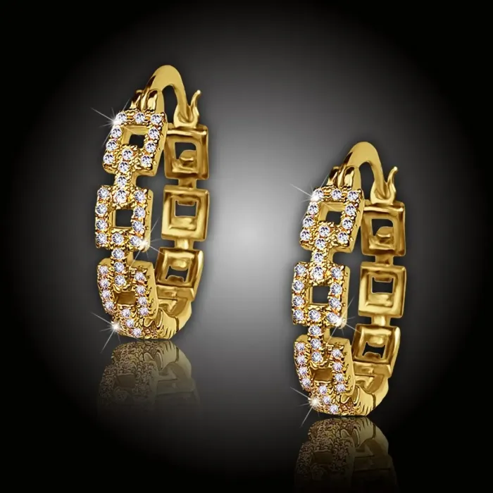 Pozlacené náušnice La Diamantina Simone Gold se zirkony