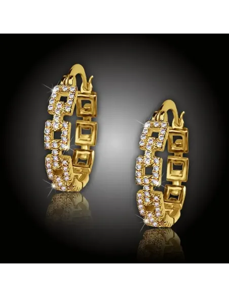 Pozlacené náušnice La Diamantina Simone Gold se zirkony