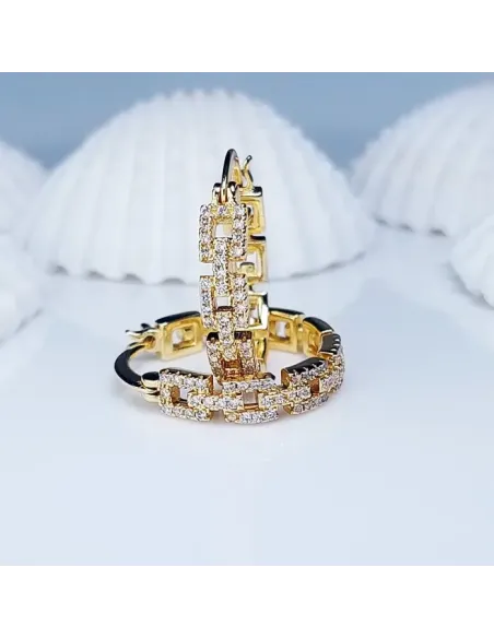 Pozlacené náušnice La Diamantina Simone Gold se zirkony