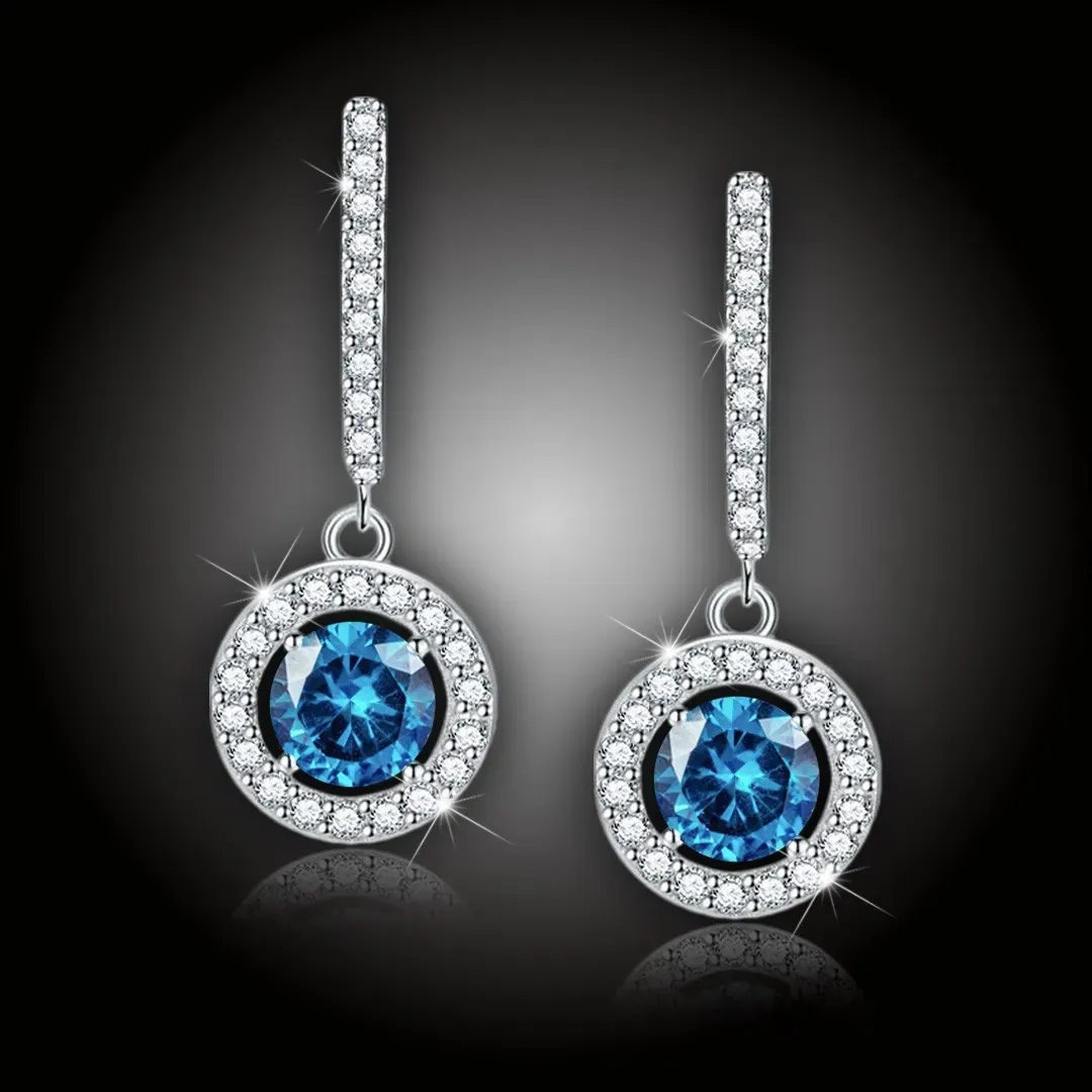 Náušnice Brillance Anthea Lake Blue s krystaly Swarovski 2