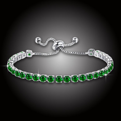 Náramek Virginia Smaragd Green s krystaly Swarovski®