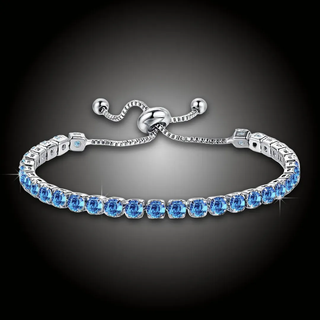 Třpytivý náramek Virginia Lake Blue s krystaly Swarovski® 2