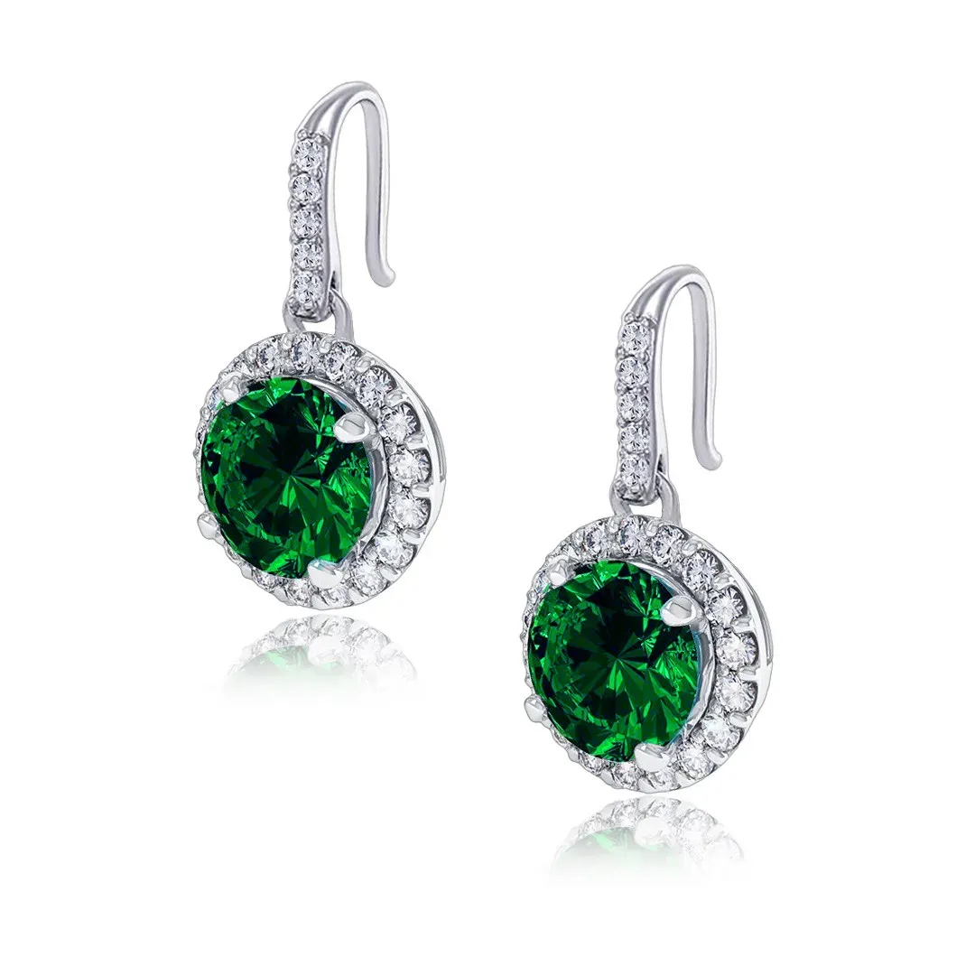 Náušnice Brillance Margaret Smaragd Green