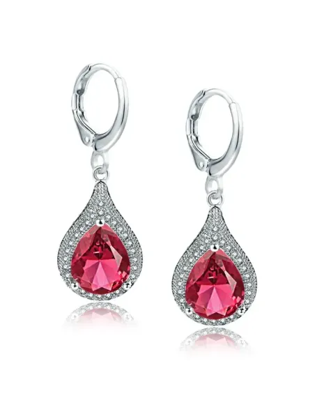 Náušnice Brillance Priscilla Red s krystaly Swarovski