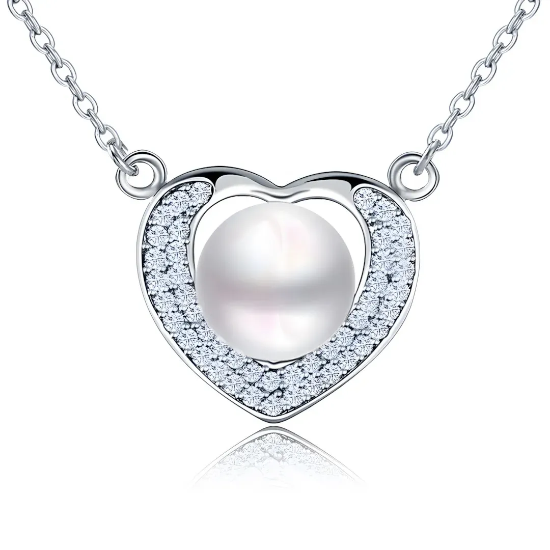 Perlový náhrdelník Pearl Heart White Pearl
