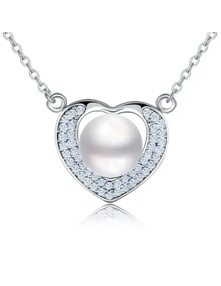 Perlový náhrdelník Pearl Heart White Pearl