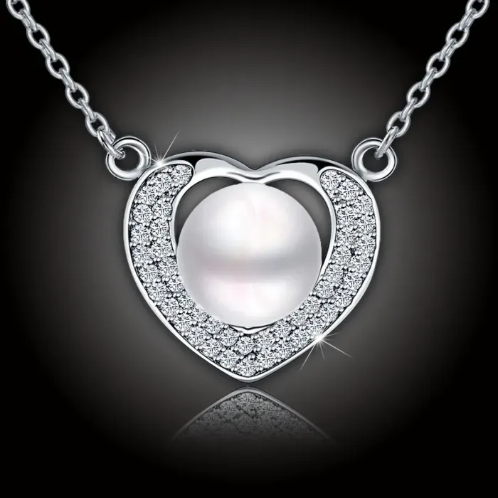 Perlový náhrdelník Pearl Heart White Pearl