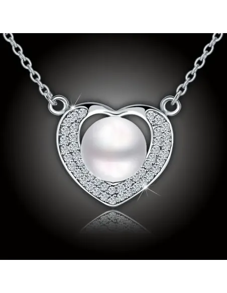 Perlový náhrdelník Pearl Heart White Pearl