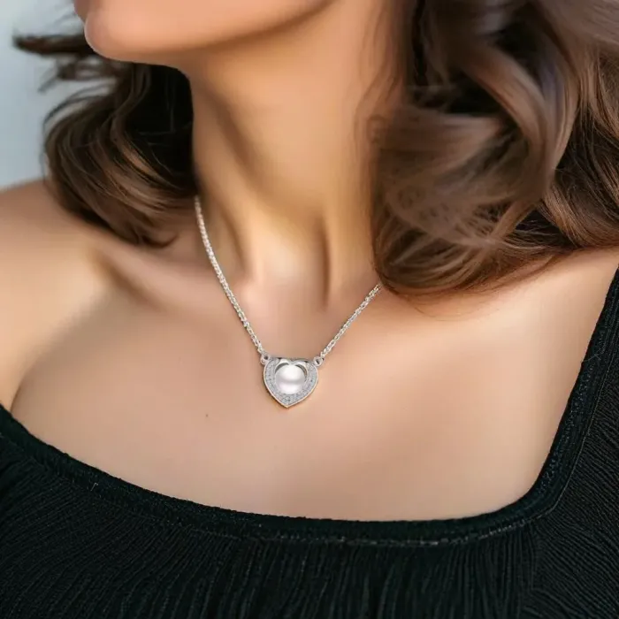 Perlový náhrdelník Pearl Heart White Pearl