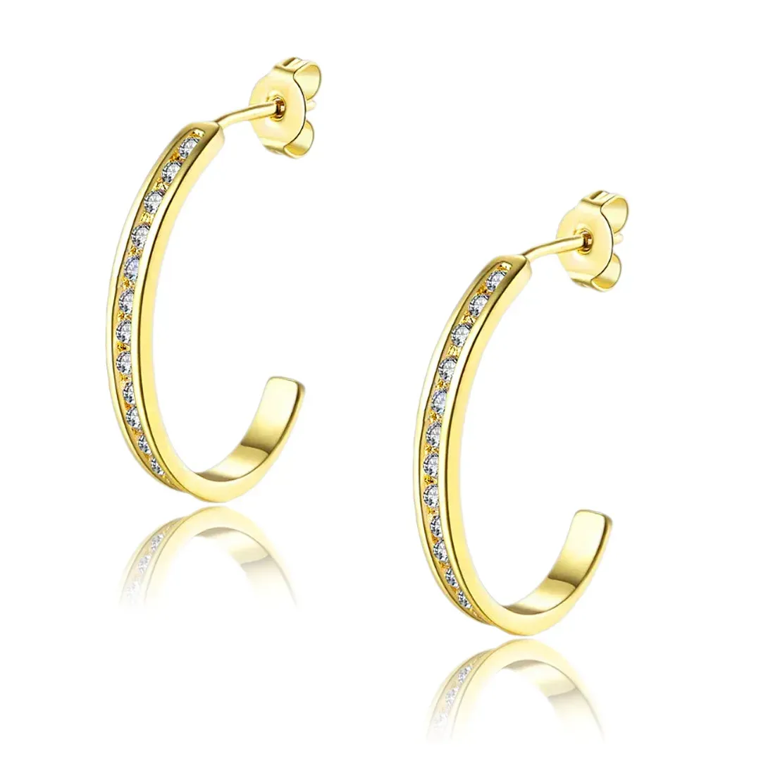 Náušnice Brillance Allison Gold se zirkony