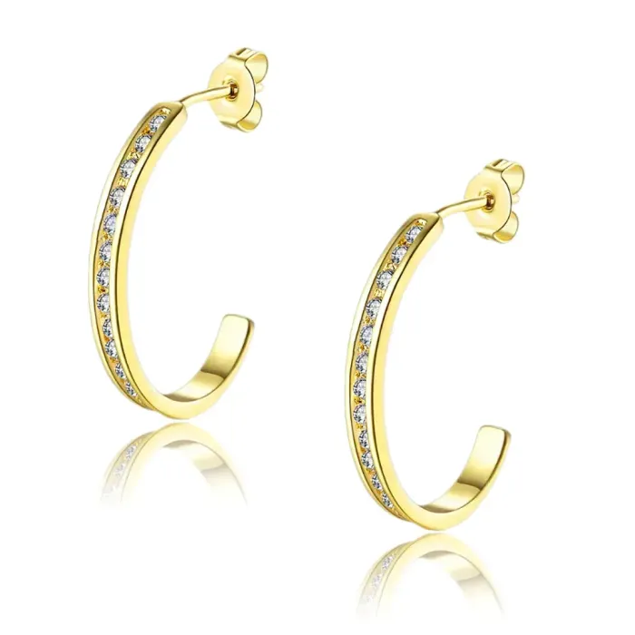 Náušnice Brillance Allison Gold se zirkony