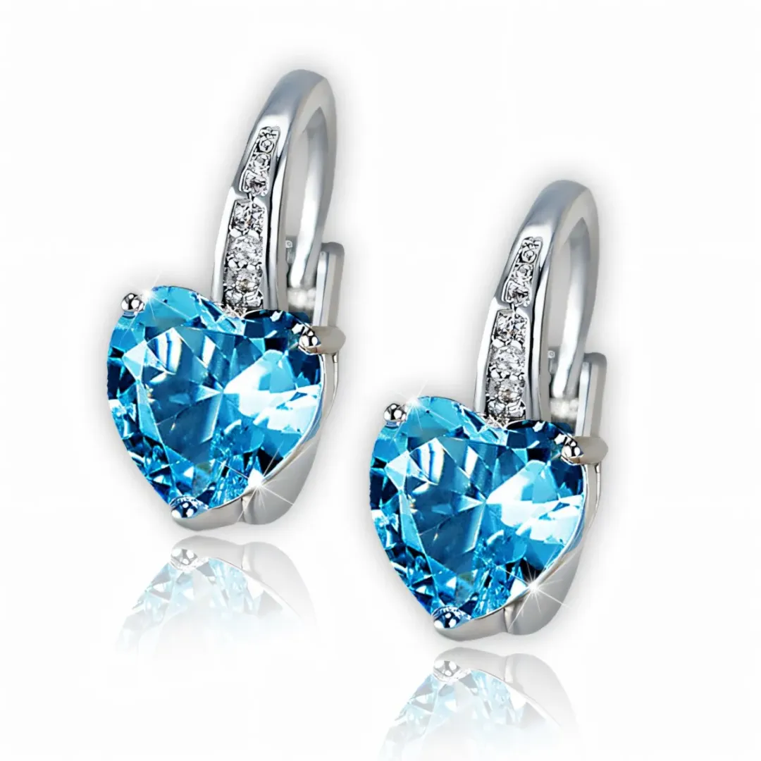 Náušnice Brillance Julia Lake Blue se zirkony