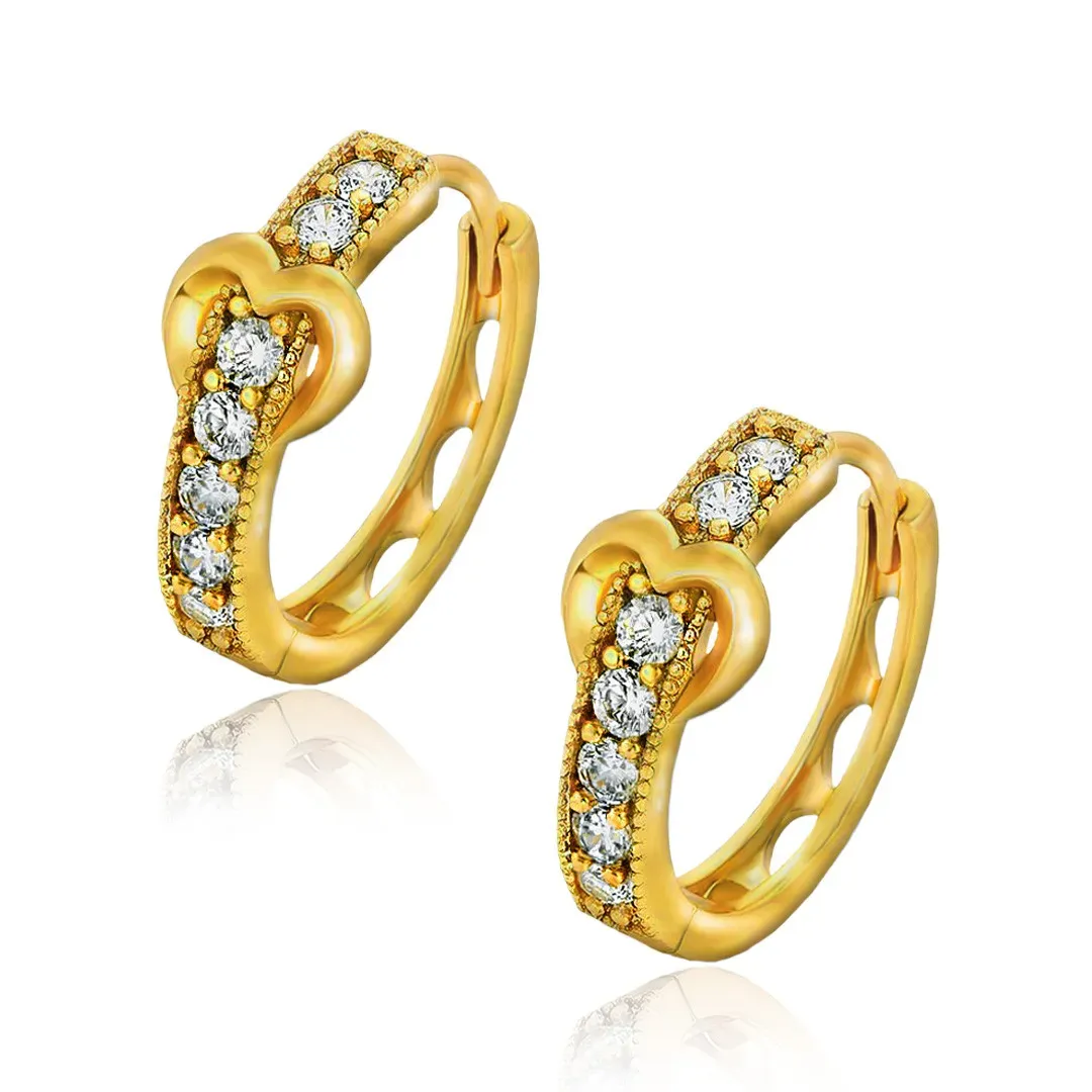 Pozlacené náušnice La Diamantina Paula Gold se zirkony