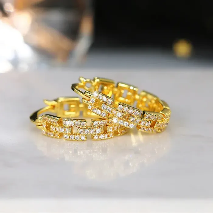 Pozlacené náušnice La Diamantina Simone Gold se zirkony