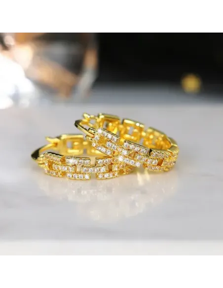 Pozlacené náušnice La Diamantina Simone Gold se zirkony