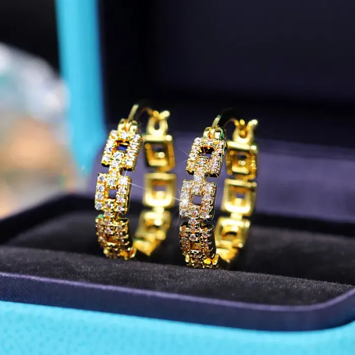 Pozlacené náušnice La Diamantina Simone Gold se zirkony