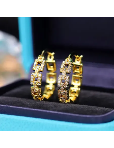 Pozlacené náušnice La Diamantina Simone Gold se zirkony