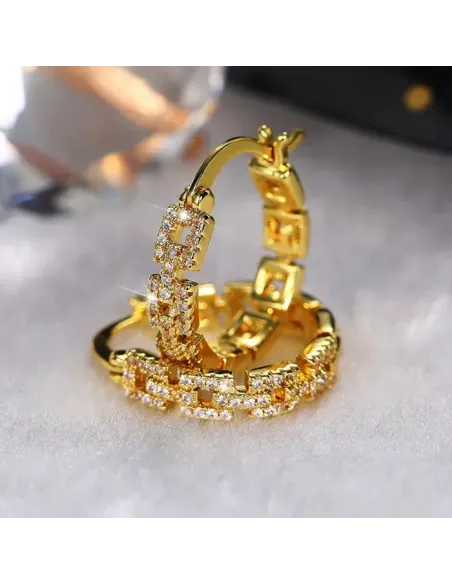 Pozlacené náušnice La Diamantina Simone Gold se zirkony