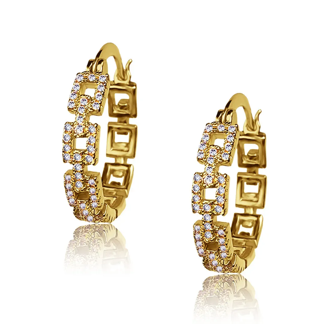 Pozlacené náušnice La Diamantina Simone Gold se zirkony