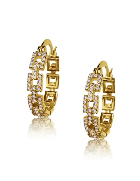 Pozlacené náušnice La Diamantina Simone Gold se zirkony