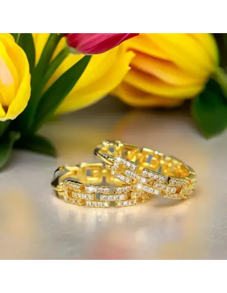 Pozlacené náušnice La Diamantina Simone se zirkony | Elanis Jewel