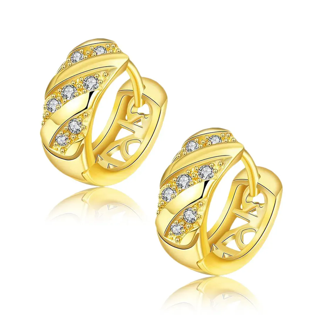 Pozlacené náušnice Livia se zirkony