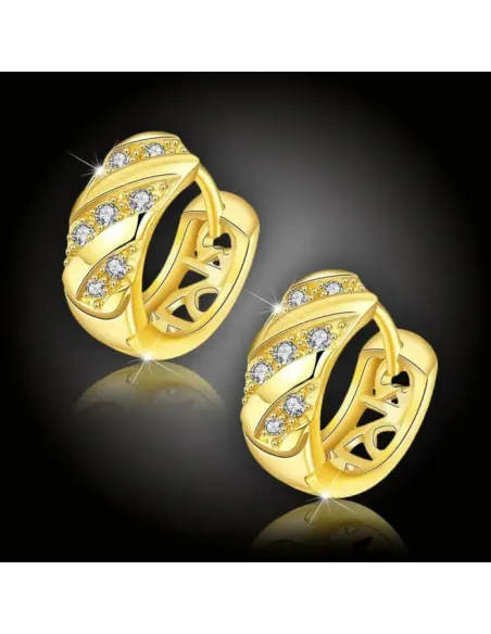 Pozlacené náušnice Livia se zirkony