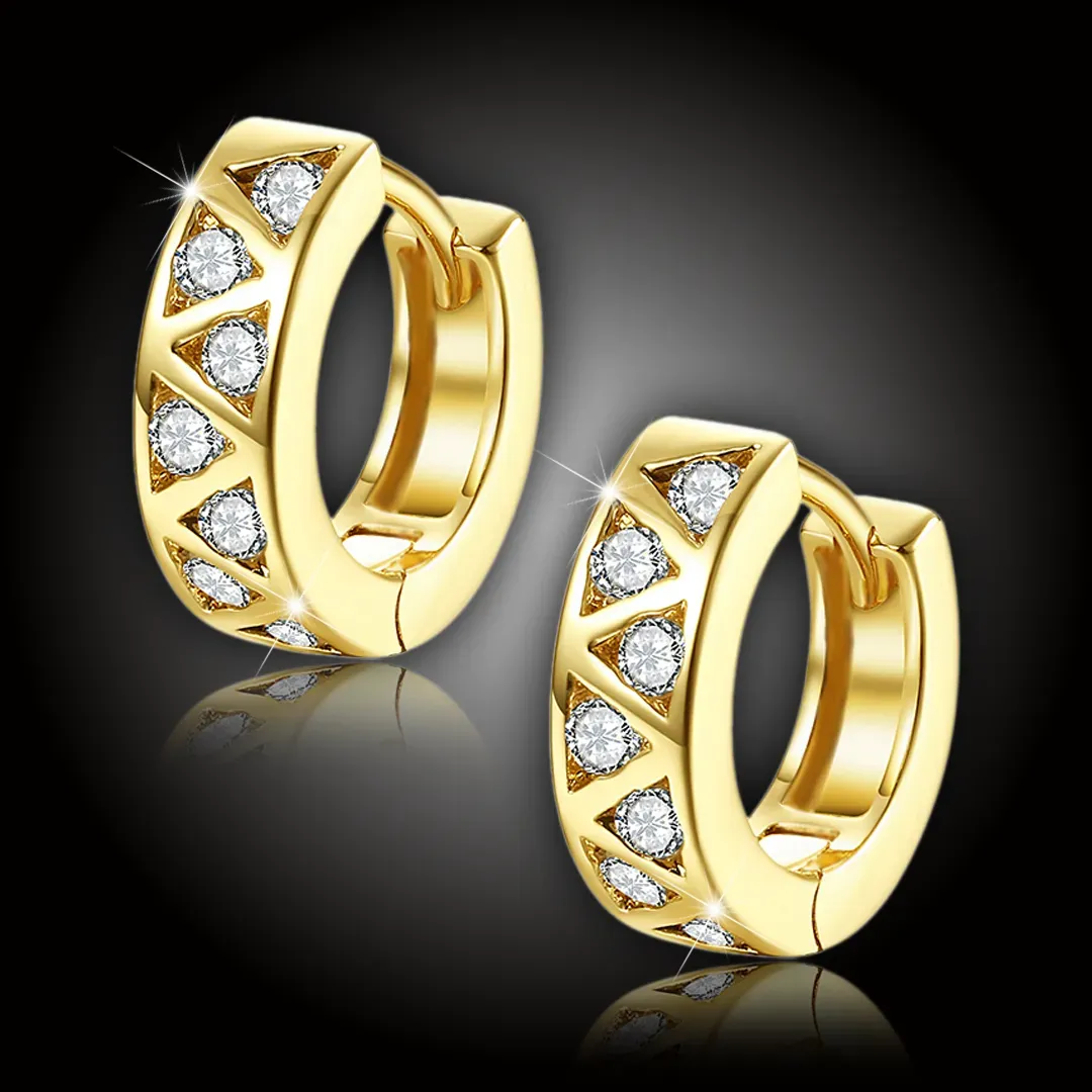 Pozlacené náušnice Helene se zirkony 2