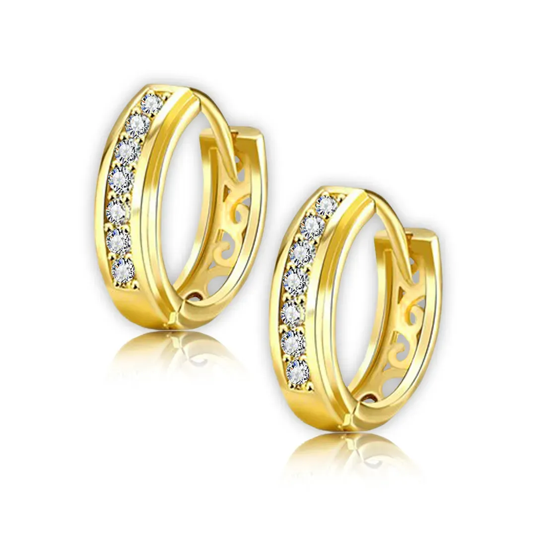 Pozlacené náušnice La Diamantina Nadia Gold zdobené zirkony