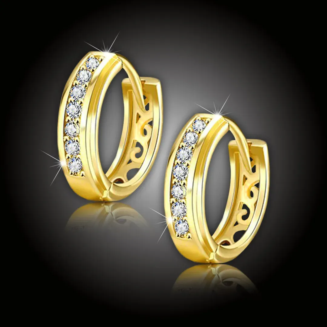 Pozlacené náušnice La Diamantina Nadia Gold zdobené zirkony 2