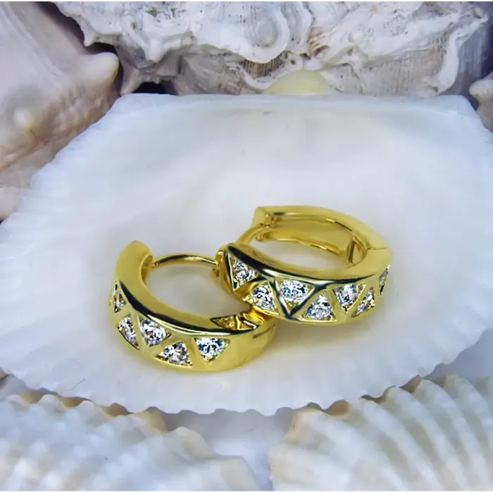 Pozlacené náušnice Helene se zirkony