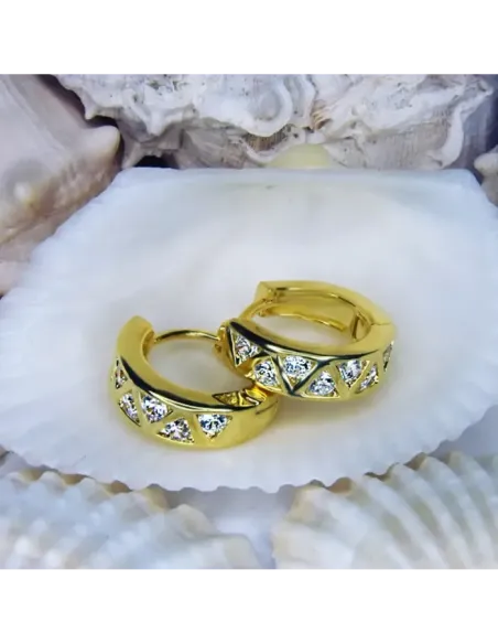 Pozlacené náušnice Helene se zirkony