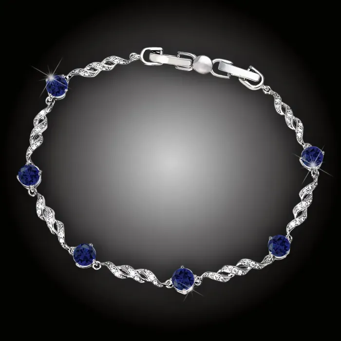 Náramek Danielle Royal Blue se zirkony