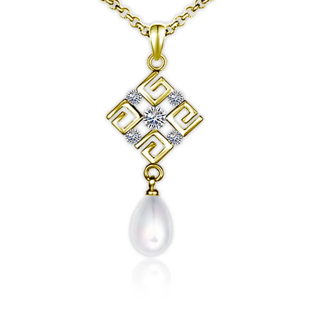 Perlový náhrdelník Feria White Pearl Gold