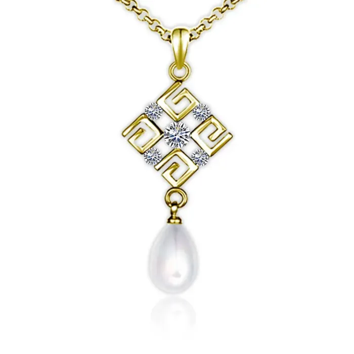 Perlový náhrdelník Feria White Pearl Gold